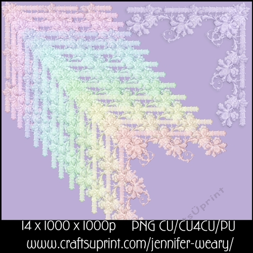 Candy Floss Flower Corners 15