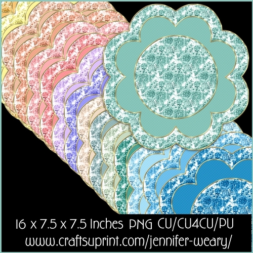 Tranquil Days Floral Mats with Golden Edges 7