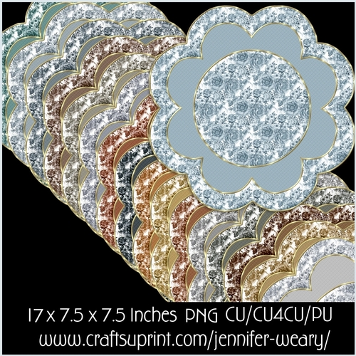 Metal Floral Mats with Golden Edges 9