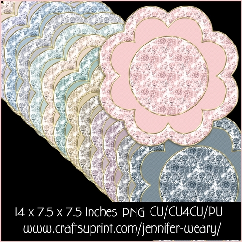 Neutral Floral Mats with Golden Edges 6