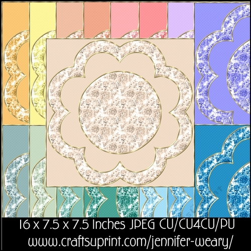 Tranquil Days Floral with Golden Edges Backgrounds 8