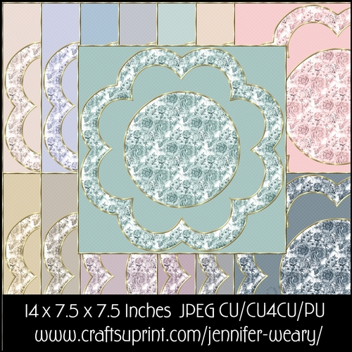 Neutral Floral with Golden Edges Backgrounds 9