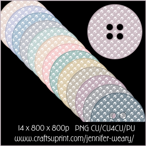 Neutral Dolphin Buttons 2