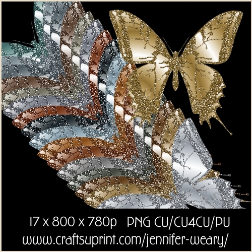 Metal Glitter Butterflies