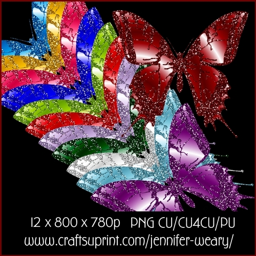 Birth Stone Glitter Butterflies