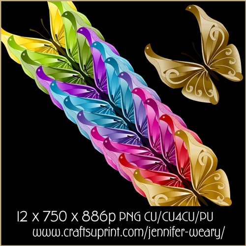 Merry & Bright butterflies 3 