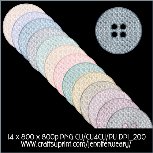 Neutral Buttons 3 Paisley