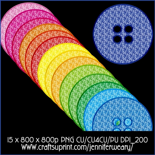 Colorful Buttons Paisley