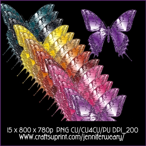 Exotic Glitter Butterflies 2