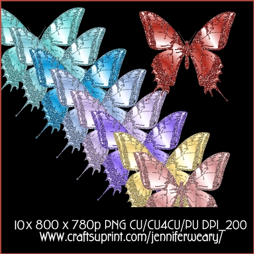 Jolly Christmas Butterflies Glitter