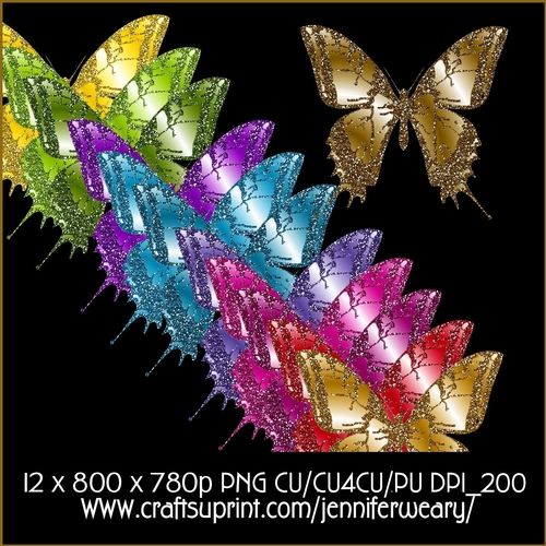 Merry & Bright Butterflies Glitter