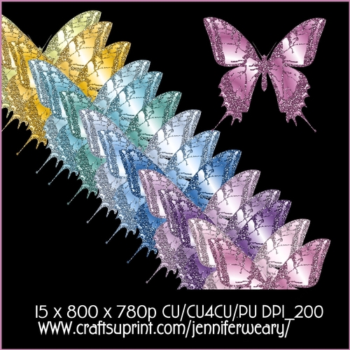 Romantic Butterflies Glitter