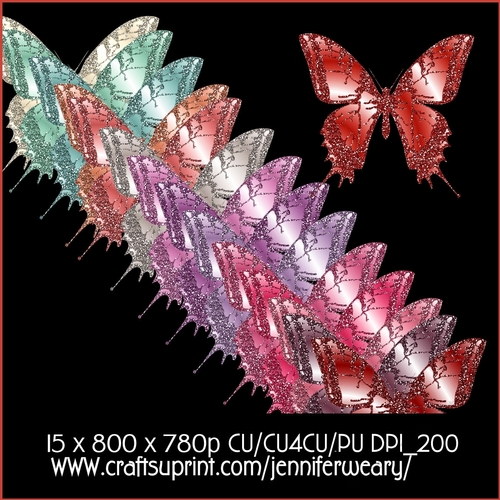 Valentine Butterflies Glitter