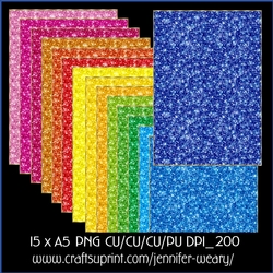 Glitter Backgrounds-Colorful A5