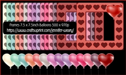 Heart Frames & Balloons-Valentine