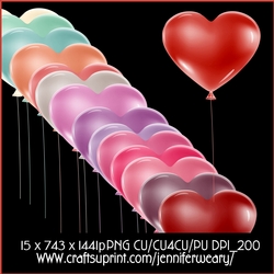 20 Valentine Heart Balloons