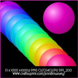 Neon Rainbow Spheres