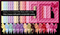 Striped Frames And Bows Sweet