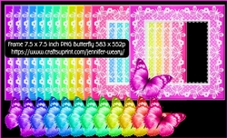 Lace Butterfly Frames-Neon Rainbow