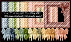 Striped Frames & Bows-Beige