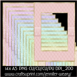 Padded Frames A5 with Snowflakes-Candy Floss
