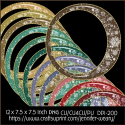 Snow Flake Round Frames-Christmas Joy