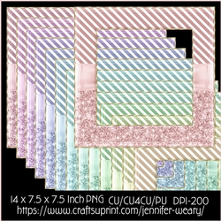 Glitter & Stripes Frames-Candy Floss