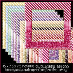 Glitter & Stripes Frames-Sweet