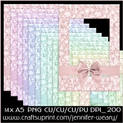 Glitter & Bows A5 Frames-Candy Floss