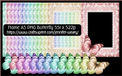 Lace Butterfly A5 Frames-Candy Floss b