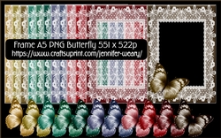 Lace Butterfly A5 Frames-Candy Floss b