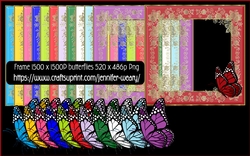 Rose Frames Butterflies-birthstone