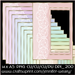 Lace n Stripped a5 Frames-Candy Floss
