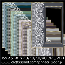Lace n Stripped A5 Frames-Classic
