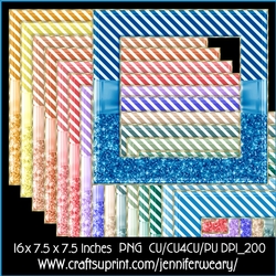 Glitter Stripes Frames-Tranquil Day