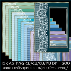 Lace n Stripped A5 Frames-Cool