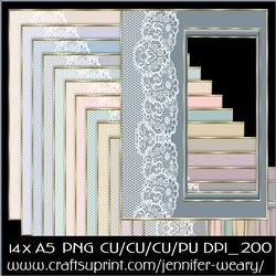 Lace n Stripped A5 Frames-Neutral