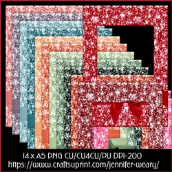 Glitter A5 Frames Bow-Succulants Bright
