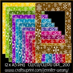Snowflake A5 Frames-Merry Bright