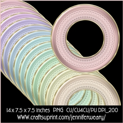 Round Gold Edging Frames-Candy Floss