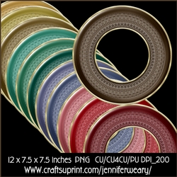 Round Gold Edging Frames-Christmas Joy