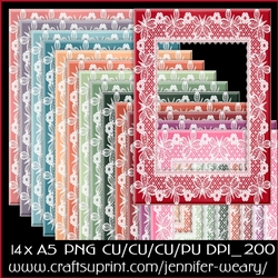 Butterfly Lace Frames A5-succulants Bright