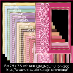 Lace n Stripped A5 frames-Sweet