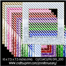 Glitter Stripes Frames-Christmas Time