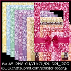 Glitter A5 Frames Bows-Sweet