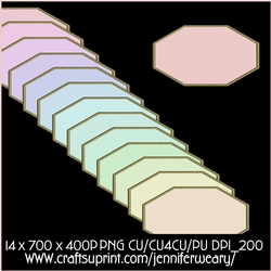  Butterfly Octagon Sentiment Tags-Candy Floss
