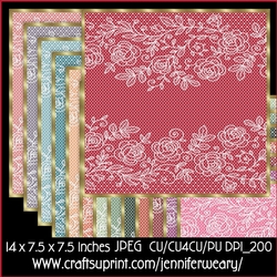 Lace with Roses Backgrounds-Succulants Bright