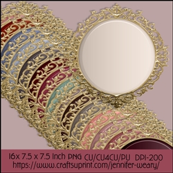 Gold Fancy Edged Mats-Dusty