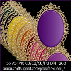 Gold Fancy Edged A5 Mats-Exotic