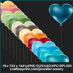20 Lifes Beachy Heart Balloons
